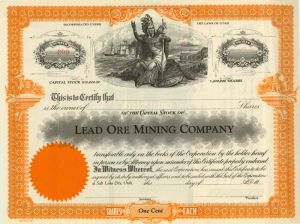 Lead Ore Mining Co. - Stock Certificate